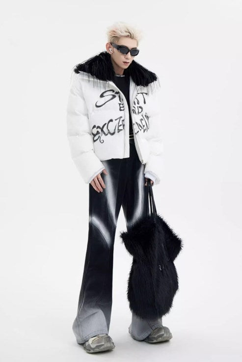 Urban Street Hiphop Coated Denim Flare Pants [ID:0224PA]