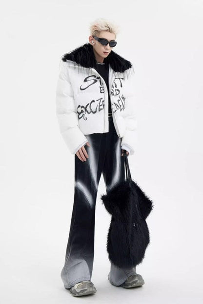 Urban Street Hiphop Coated Denim Flare Pants [ID:0224PA]