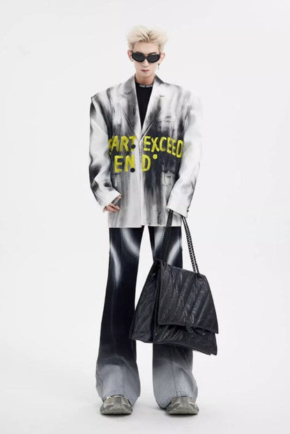 Urban Street Hiphop Coated Denim Flare Pants [ID:0224PA]