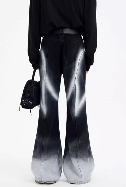 Urban Street Hiphop Coated Denim Flare Pants [ID:0224PA]