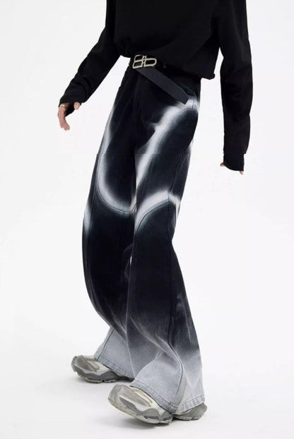 Urban Street Hiphop Coated Denim Flare Pants [ID:0224PA]