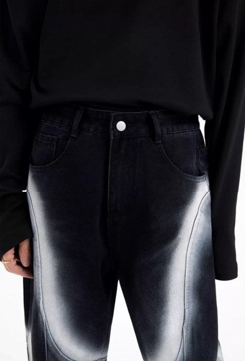 Urban Street Hiphop Coated Denim Flare Pants [ID:0224PA]
