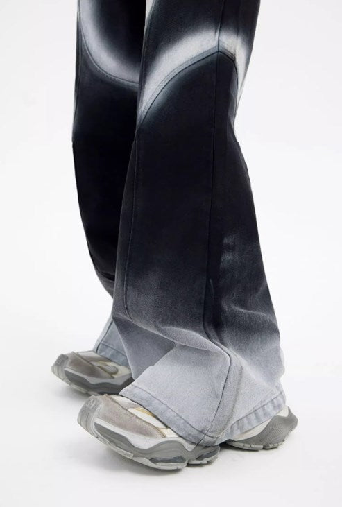 Urban Street Hiphop Coated Denim Flare Pants [ID:0224PA]