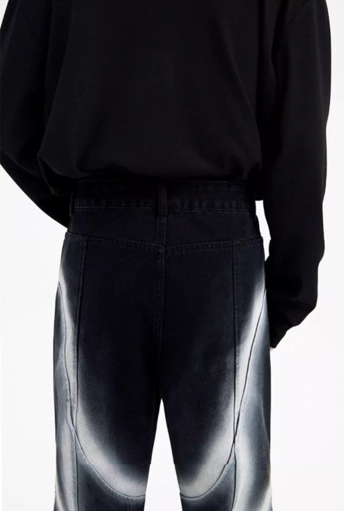 Urban Street Hiphop Coated Denim Flare Pants [ID:0224PA]