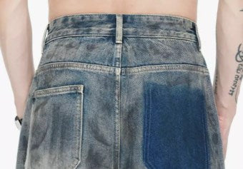 American Vintage Street Style Distressed Washed Long Flared Pants [ID:0227PA]
