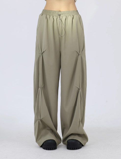 Layered TR Fabric Pleated Wide-Leg Pants [ID:0229PA]