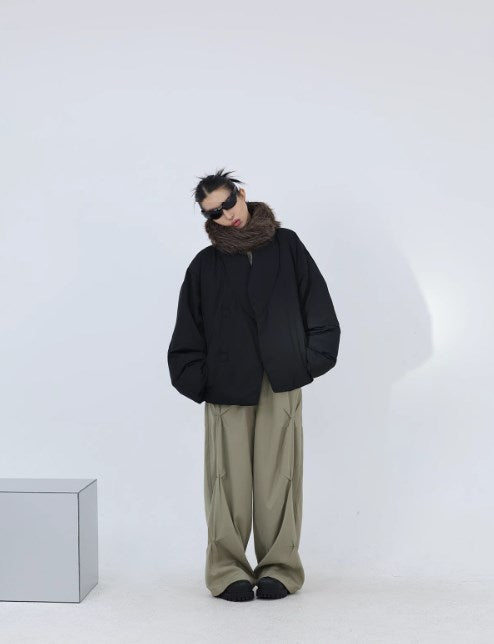 Layered TR Fabric Pleated Wide-Leg Pants [ID:0229PA]