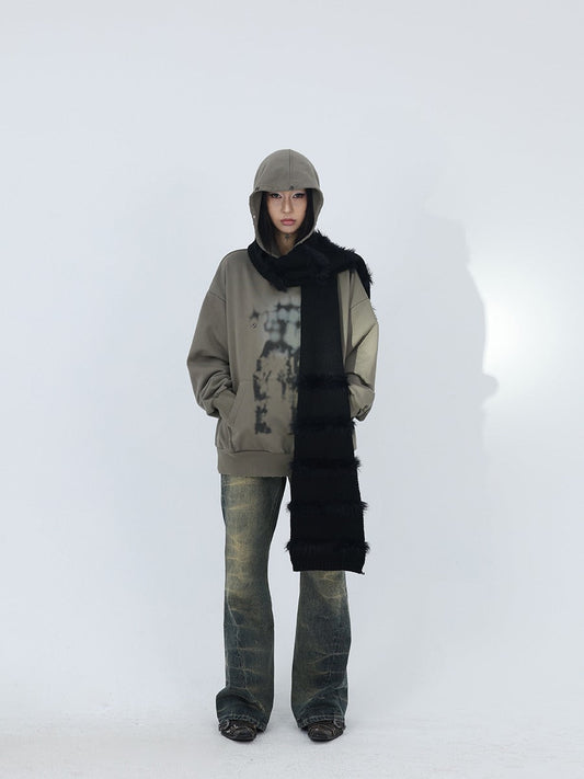 Vintage Hand-Pleated Washed Flare Denim Pants [ID:0235PA]