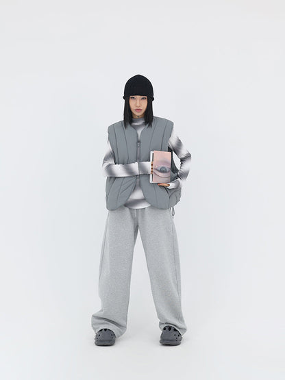 Curved-Cut Drawstring Fleece Wide Banana Pants [ID:0239PA]