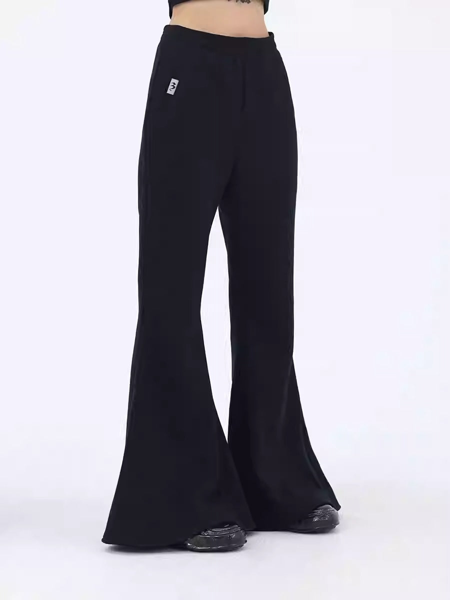 Silver Fox Velvet Cotton Panelled High-Waist Sports Pants [ID:0240PA]