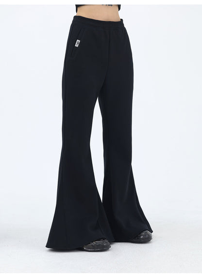 Silver Fox Velvet Cotton Panelled High-Waist Sports Pants [ID:0240PA]