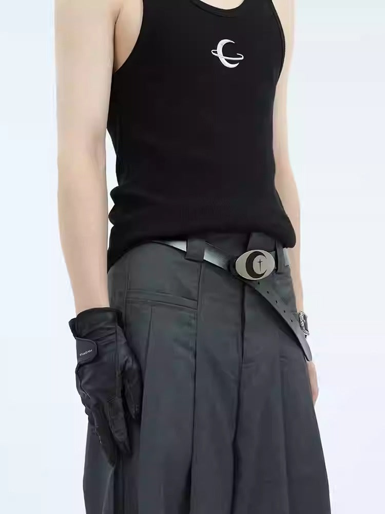 Original Moon Metal Buckle Unisex Futuristic Belt [ID:0251BE]