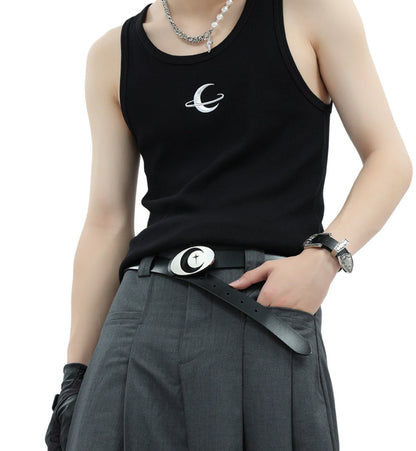 Original Moon Metal Buckle Unisex Futuristic Belt [ID:0251BE]