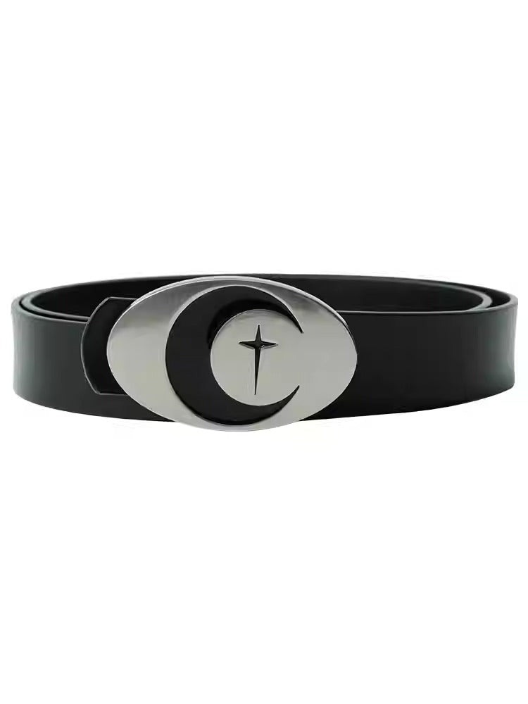 Original Moon Metal Buckle Unisex Futuristic Belt [ID:0251BE]