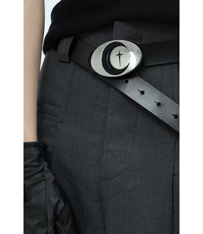 Original Moon Metal Buckle Unisex Futuristic Belt [ID:0251BE]