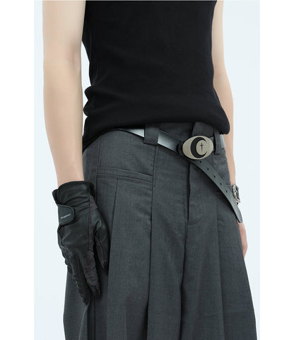 Original Moon Metal Buckle Unisex Futuristic Belt [ID:0251BE]