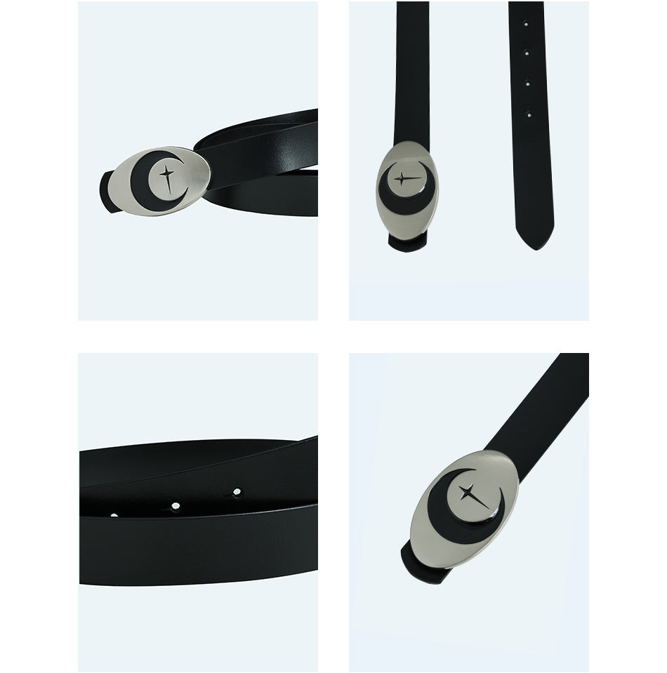 Original Moon Metal Buckle Unisex Futuristic Belt [ID:0251BE]