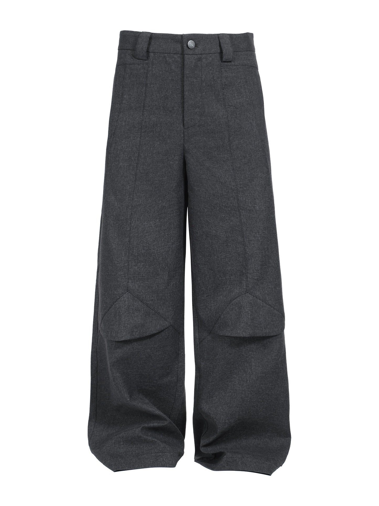 Grey Wide-Leg Relaxed Tailored Wide Pants [ID:0255PA]