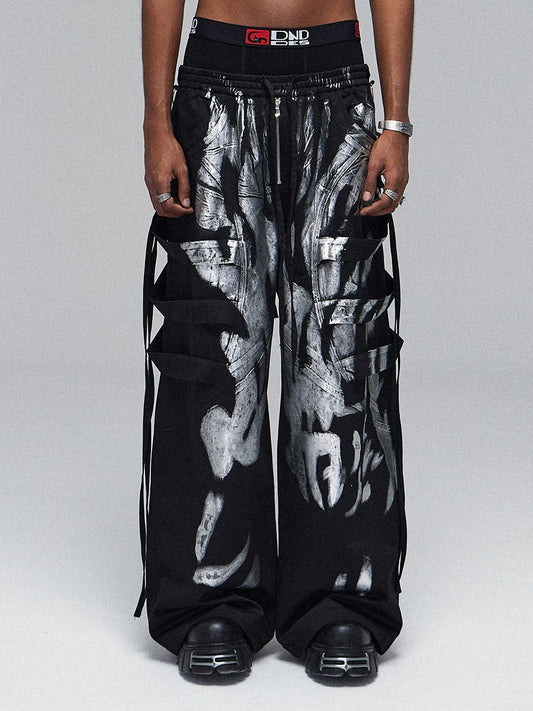 Silver Eclipse Digital Print Easy Pants [ID:0264PA]