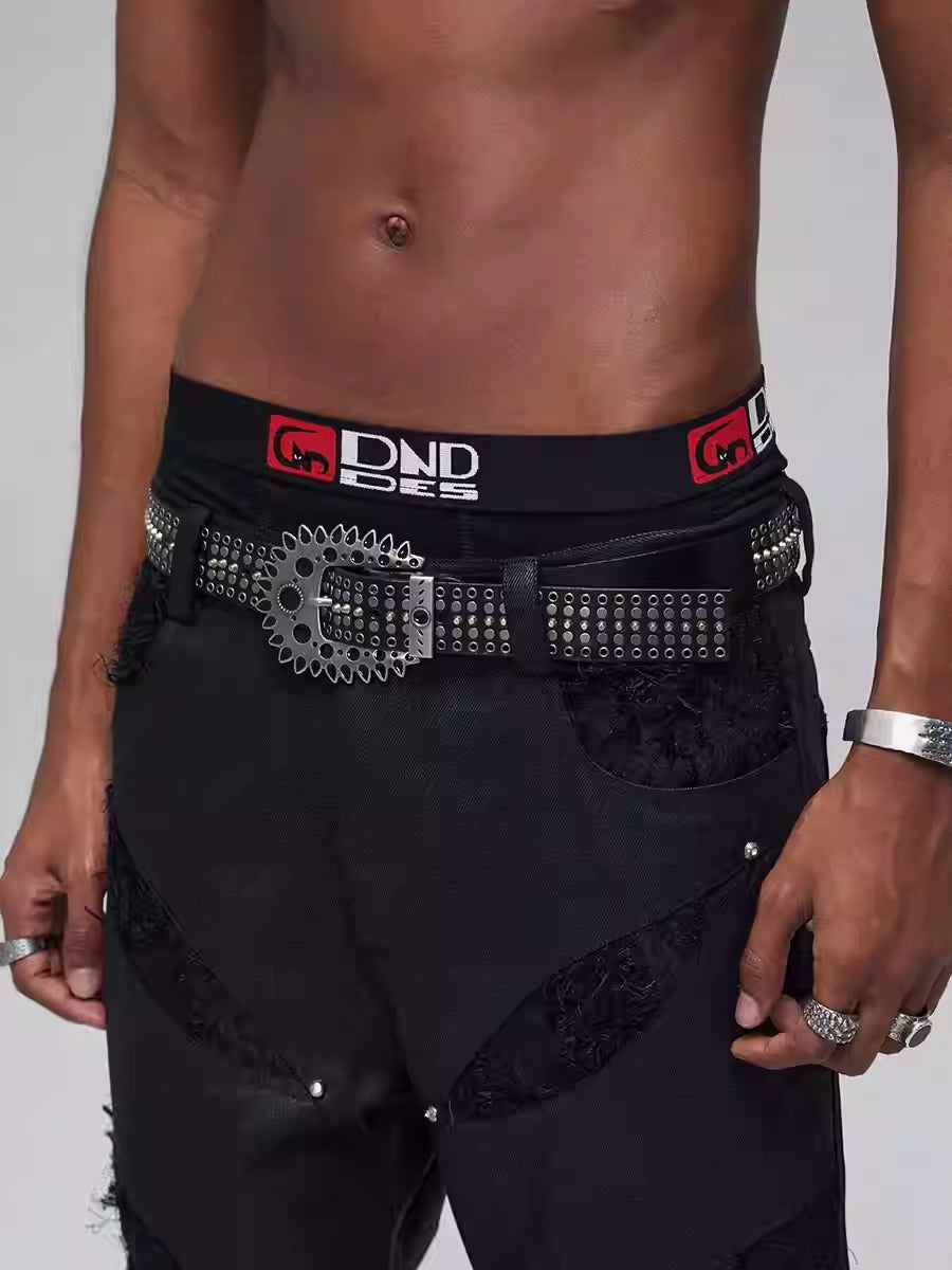 American Hip-Hop Dark Metal Design Heavy Belt [ID:0269BE]