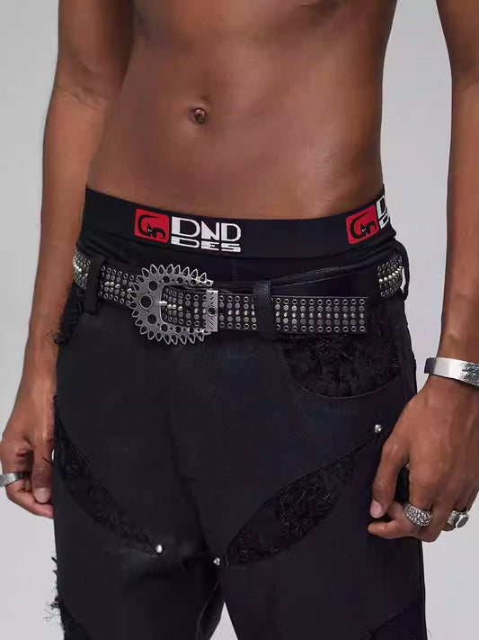 American Hip-Hop Dark Metal Design Heavy Belt [ID:0269BE]