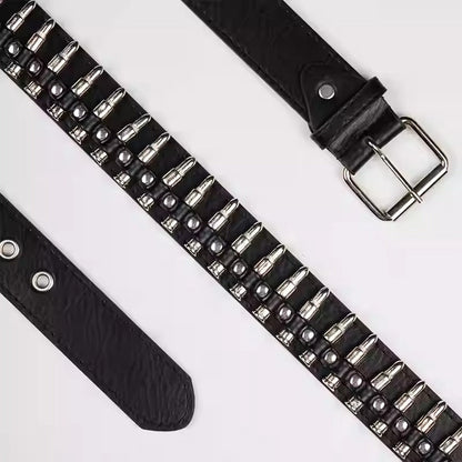 Niche Punk Gothic Dark Metal Bullet Trendy Belt [ID:0271BE]