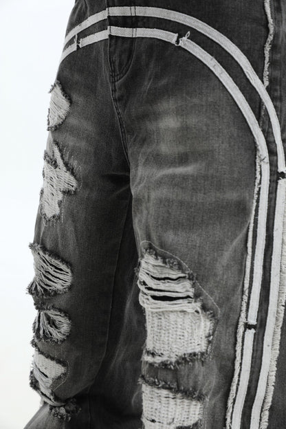 Loose Fit Ripped Straight Denim Pants [ID:0291PA]