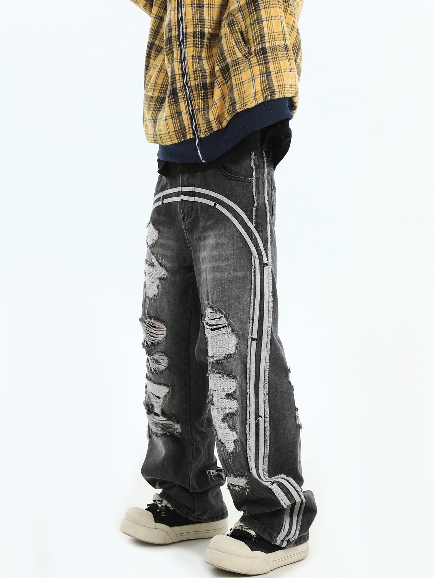 Loose Fit Ripped Straight Denim Pants [ID:0291PA]