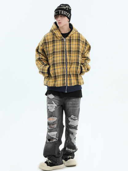 Loose Fit Ripped Straight Denim Pants [ID:0291PA]