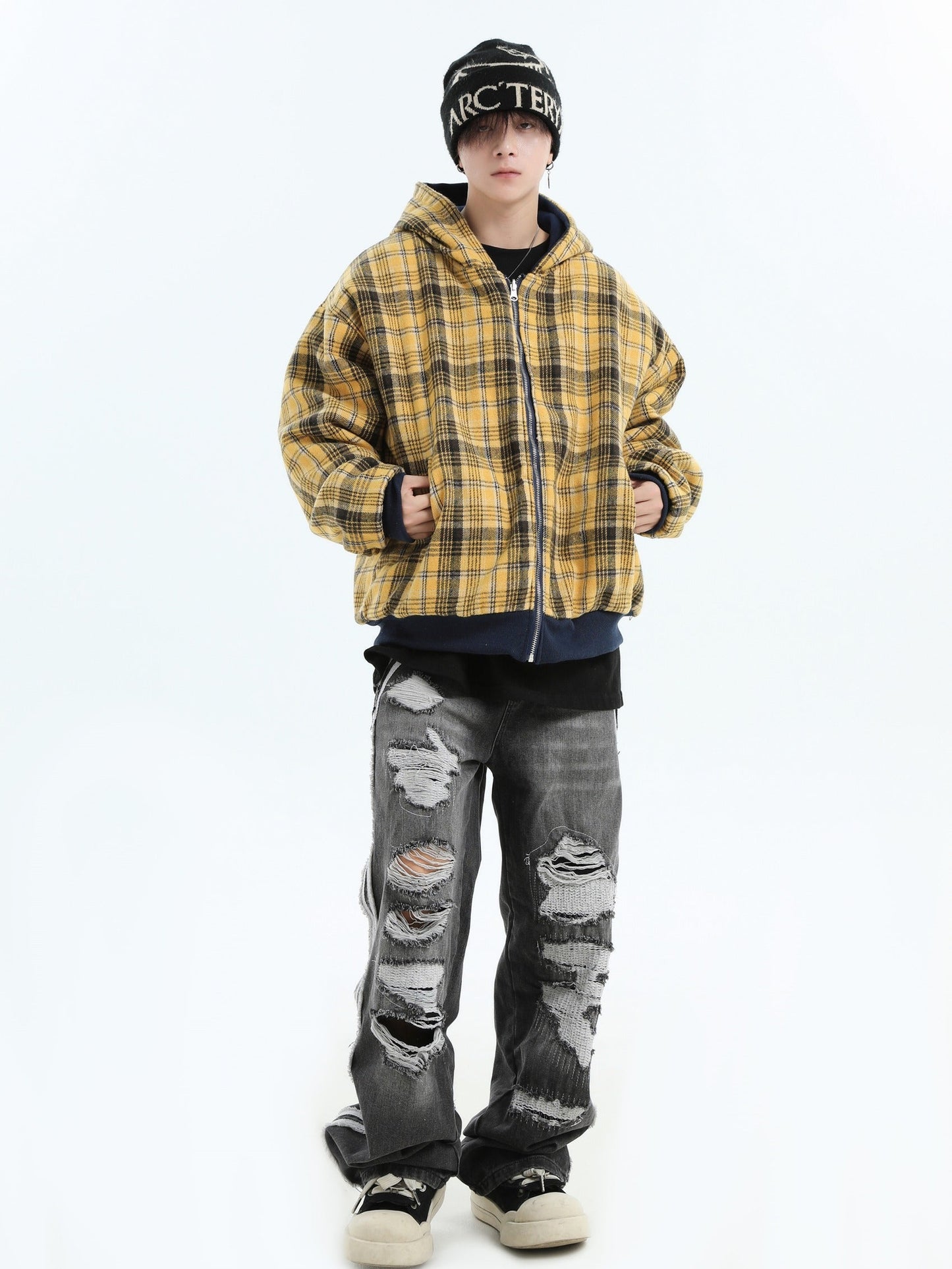 Loose Fit Ripped Straight Denim Pants [ID:0291PA]