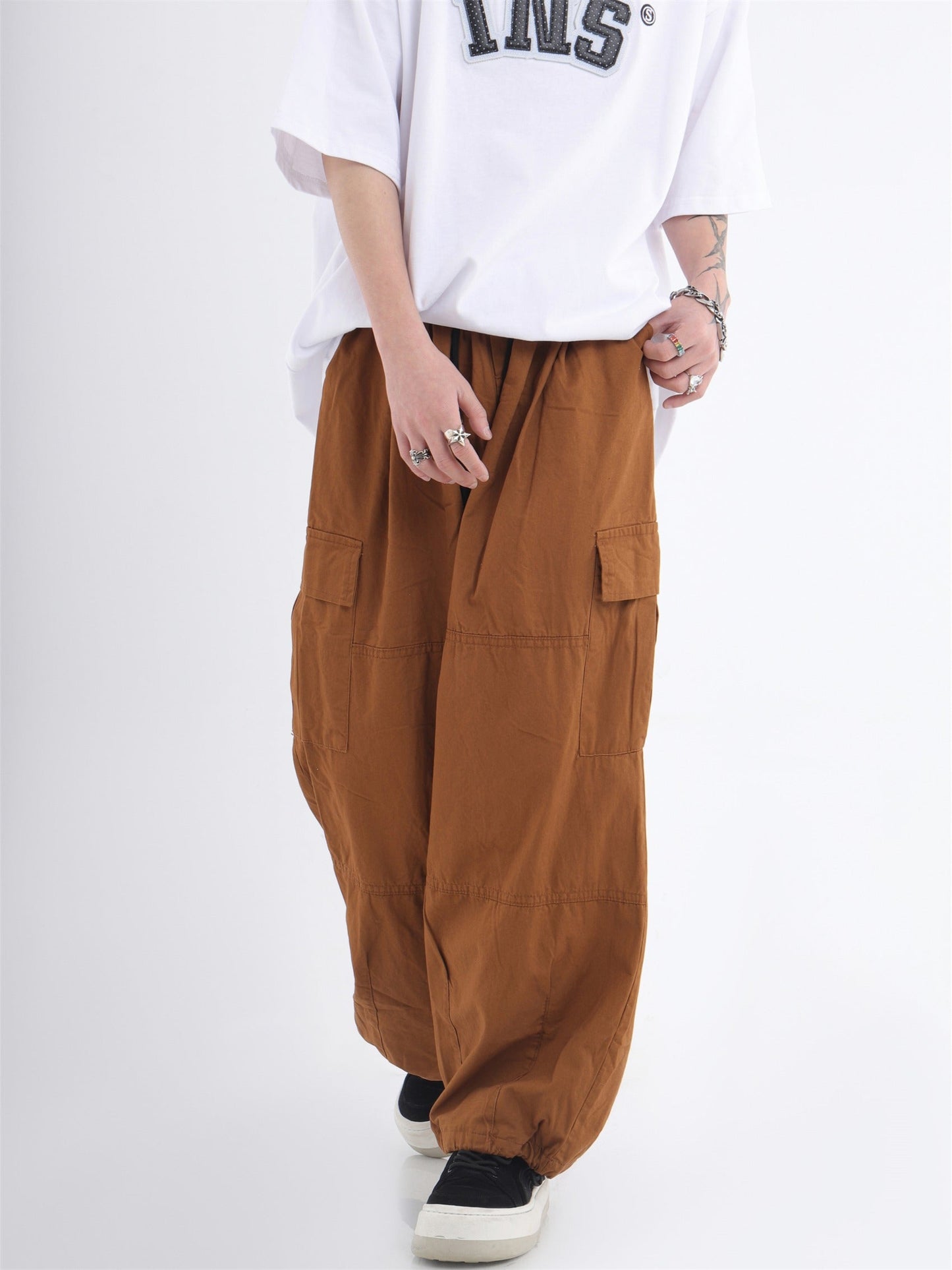 Utility Pocket Relaxed Wide-Leg Cargo Pants [ID:0296PA]