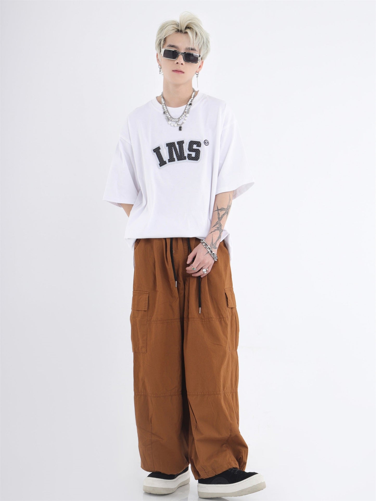 Utility Pocket Relaxed Wide-Leg Cargo Pants [ID:0296PA]