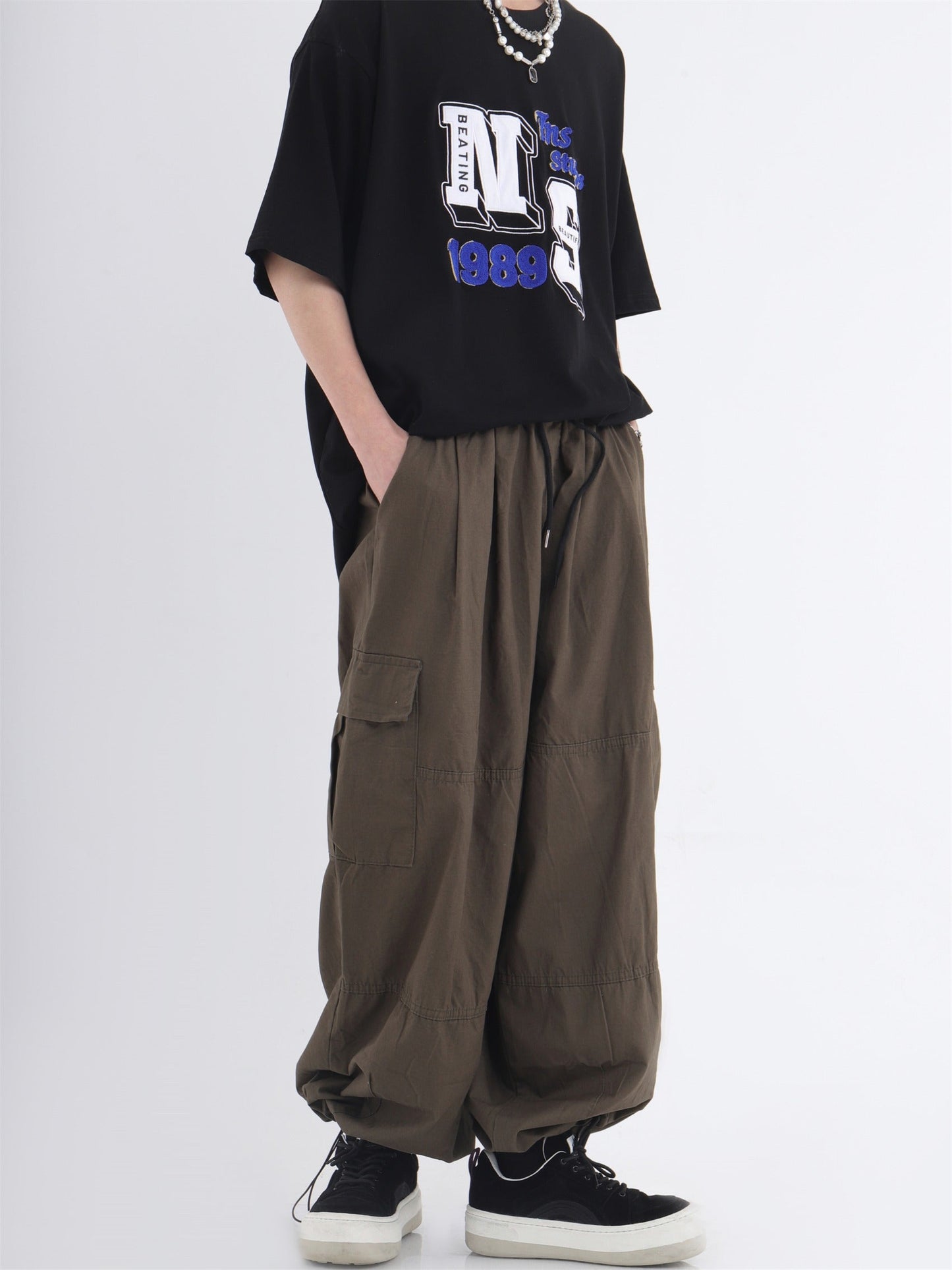 Utility Pocket Relaxed Wide-Leg Cargo Pants [ID:0296PA]