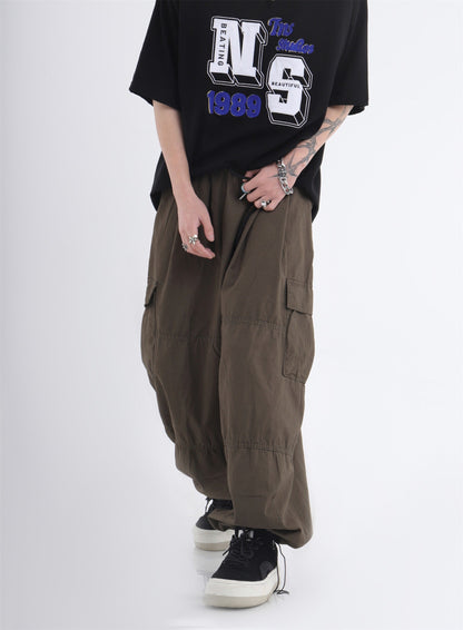 Utility Pocket Relaxed Wide-Leg Cargo Pants [ID:0296PA]