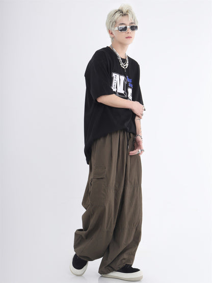 Utility Pocket Relaxed Wide-Leg Cargo Pants [ID:0296PA]