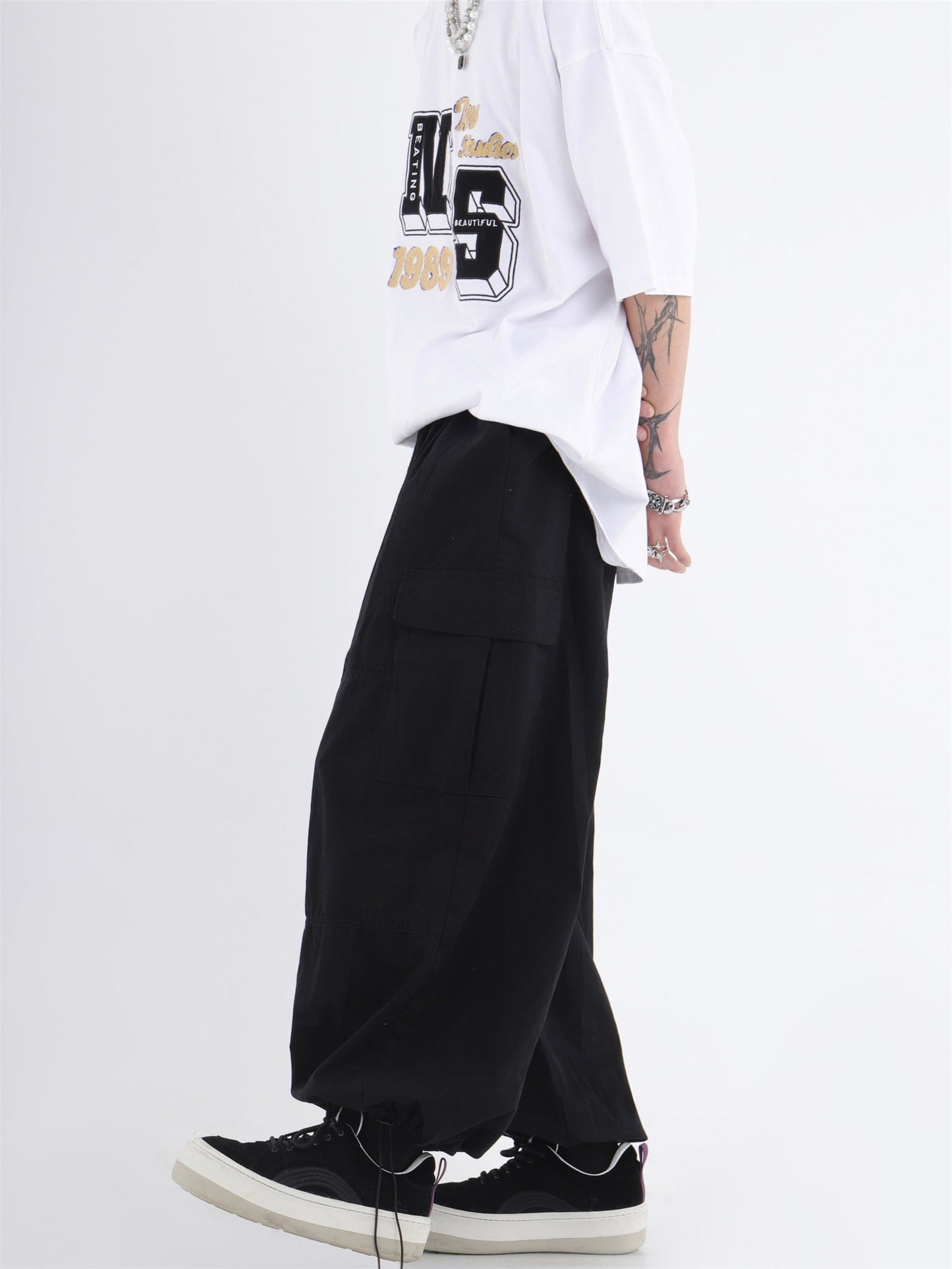 Utility Pocket Relaxed Wide-Leg Cargo Pants [ID:0296PA]