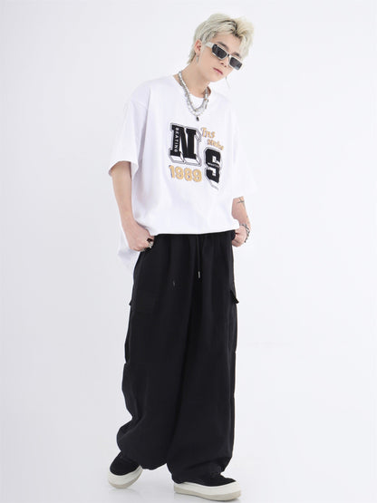 Utility Pocket Relaxed Wide-Leg Cargo Pants [ID:0296PA]