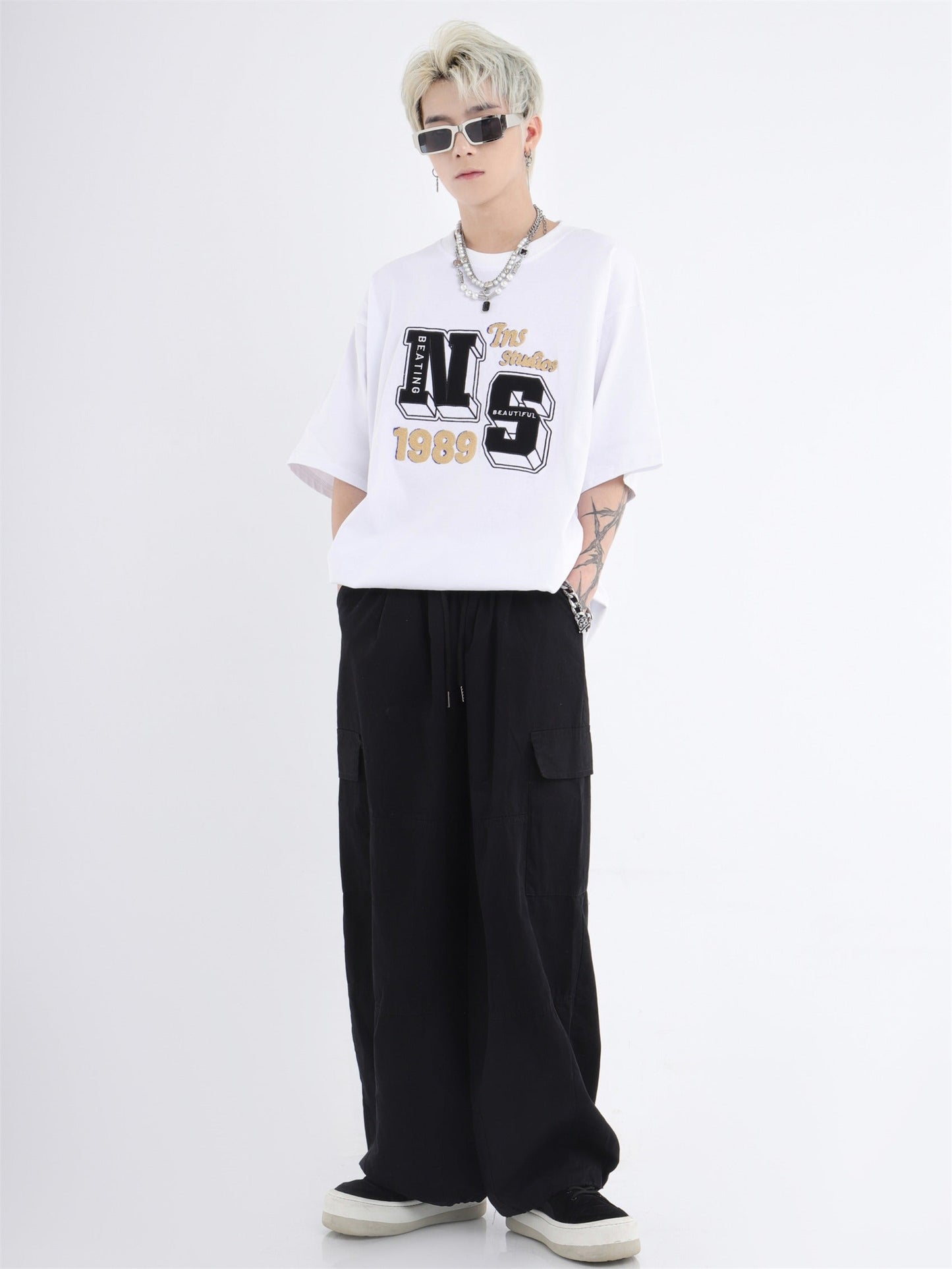 Utility Pocket Relaxed Wide-Leg Cargo Pants [ID:0296PA]