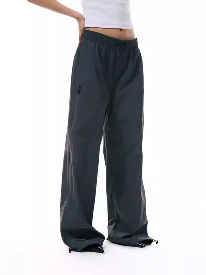 Zipper Detail Windbreaker Street Sports Long Pants [ID:0305PA]