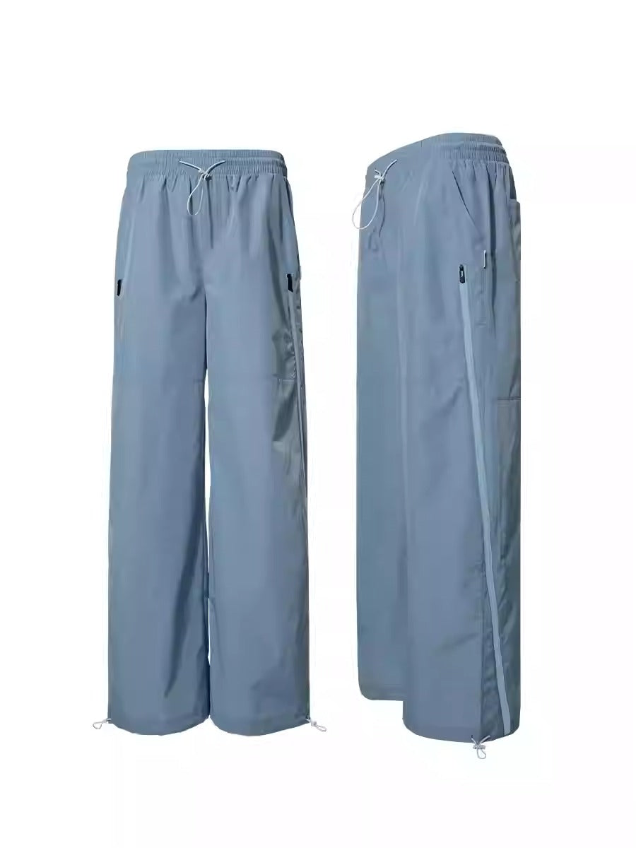 Zipper Detail Windbreaker Street Sports Long Pants [ID:0305PA]