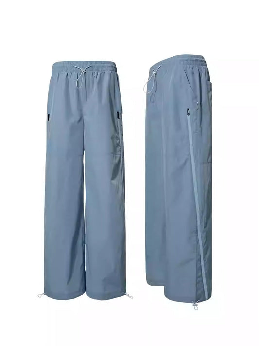 Zipper Detail Windbreaker Street Sports Long Pants [ID:0305PA]