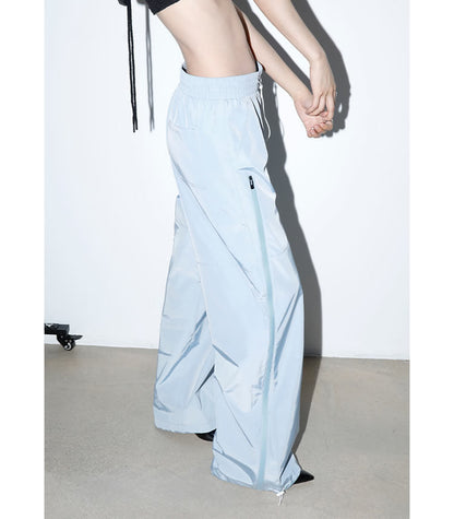 Zipper Detail Windbreaker Street Sports Long Pants [ID:0305PA]