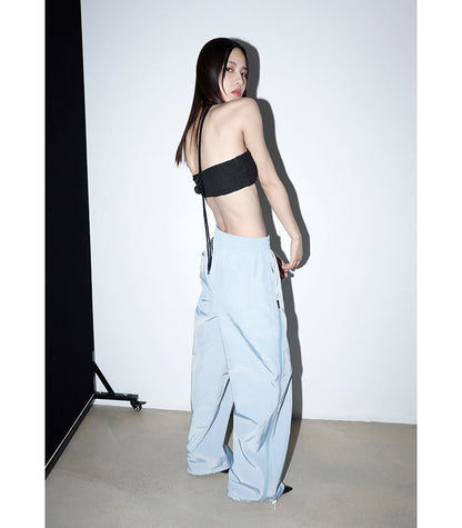 Zipper Detail Windbreaker Street Sports Long Pants [ID:0305PA]