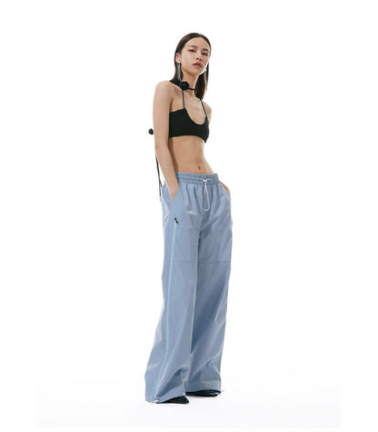 Zipper Detail Windbreaker Street Sports Long Pants [ID:0305PA]