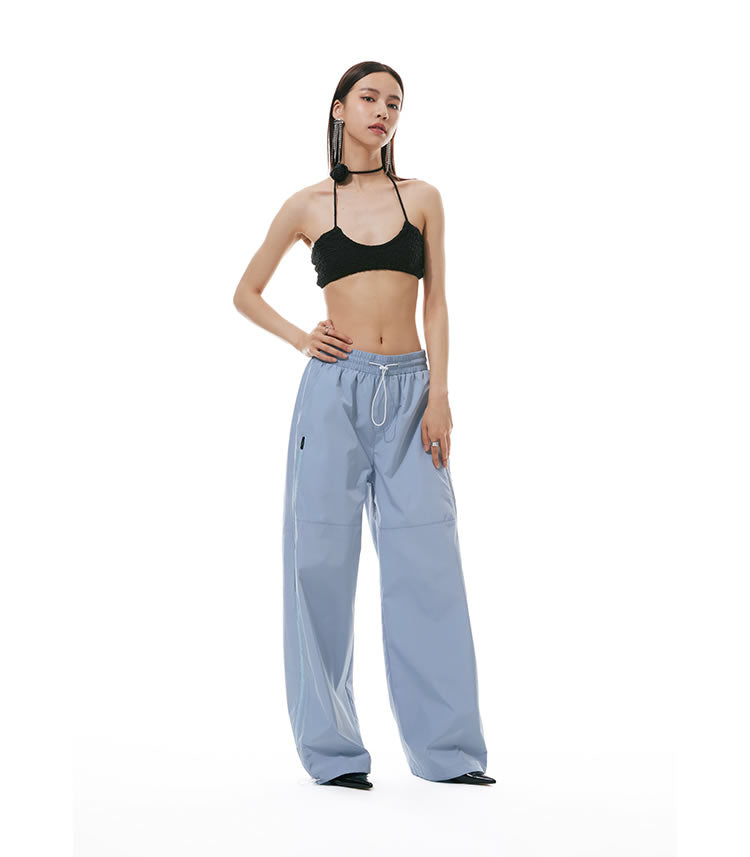 Zipper Detail Windbreaker Street Sports Long Pants [ID:0305PA]