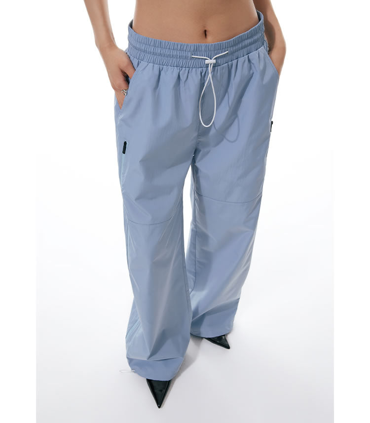 Zipper Detail Windbreaker Street Sports Long Pants [ID:0305PA]