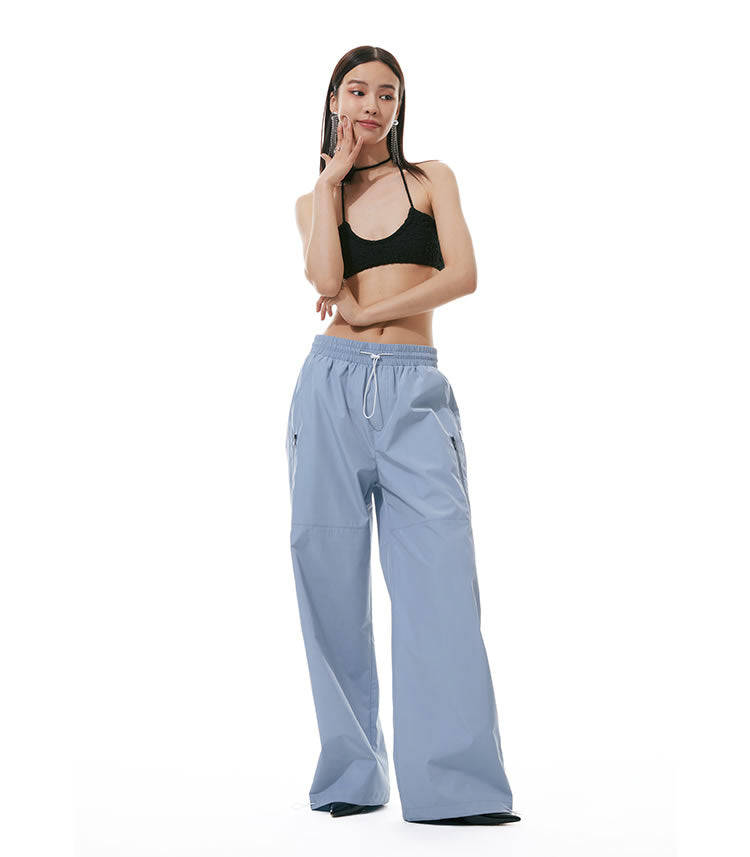 Zipper Detail Windbreaker Street Sports Long Pants [ID:0305PA]
