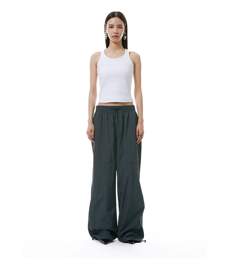 Zipper Detail Windbreaker Street Sports Long Pants [ID:0305PA]
