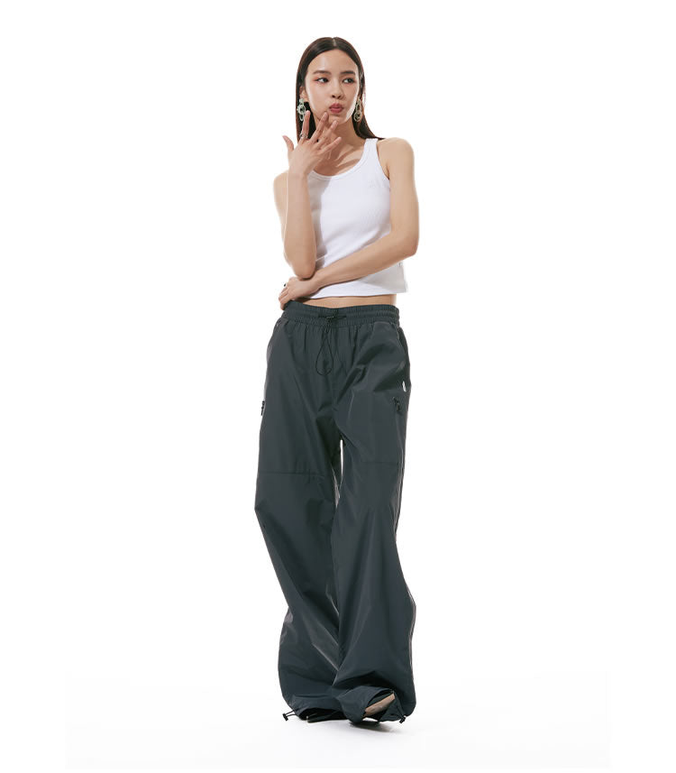Zipper Detail Windbreaker Street Sports Long Pants [ID:0305PA]