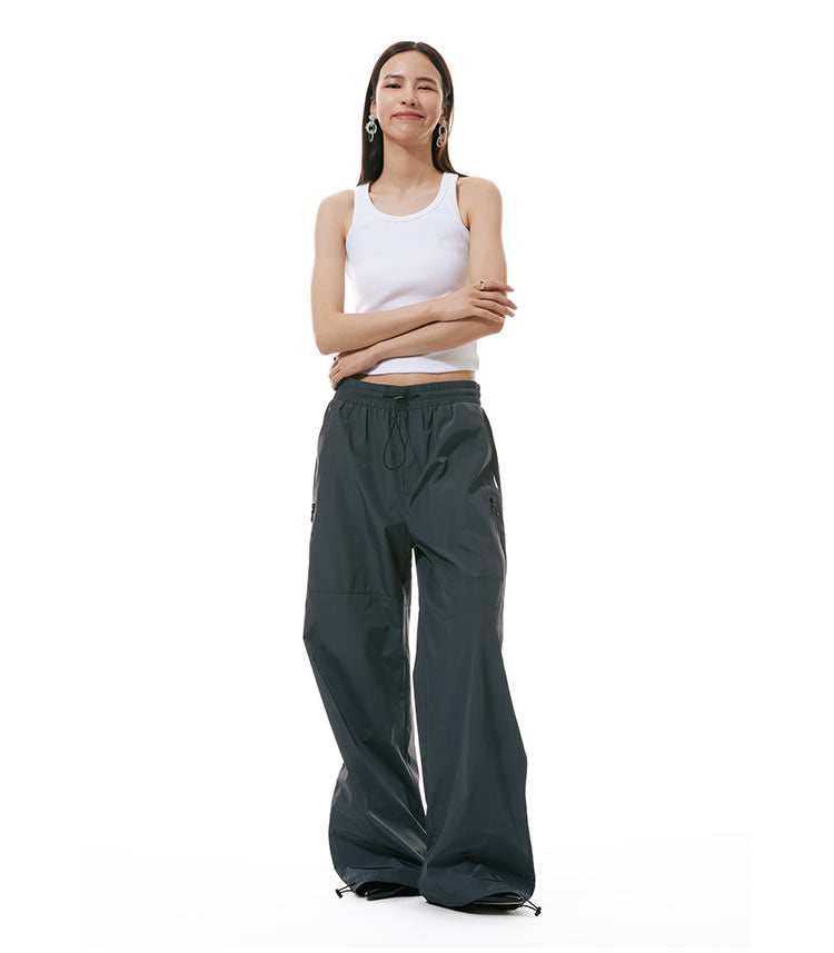 Zipper Detail Windbreaker Street Sports Long Pants [ID:0305PA]
